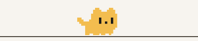 Tama, a yellow pixel cat, walking